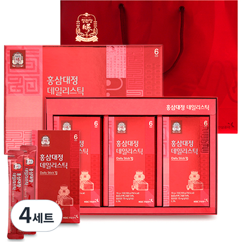 정관장 홍삼대정 데일리스틱 + 쇼핑백, 300g, 4세트