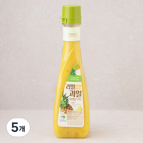풀무원 리얼과일 저지방 드레싱 골드파인애플 & 골드키위, 525g, 5개