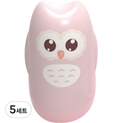 블루마켓 베이비 귀여운 케이스 네일 키트, 부엉이 핑크, 5세트