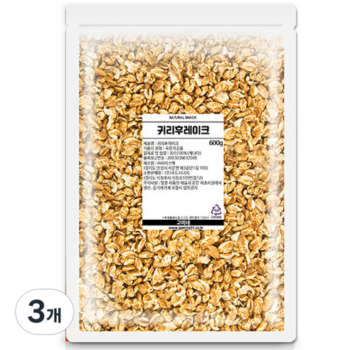 고미네 귀리 후레이크, 600g, 3개