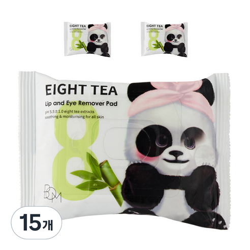 비오엠 에잇티 립앤아이 리무버패드 클렌징 시트, 55g, 15개
