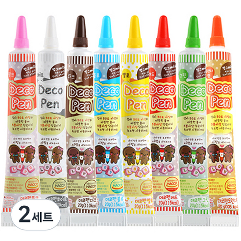 홈베이킹 만드는 초코렛 데코펜 8종, 20g, 2세트