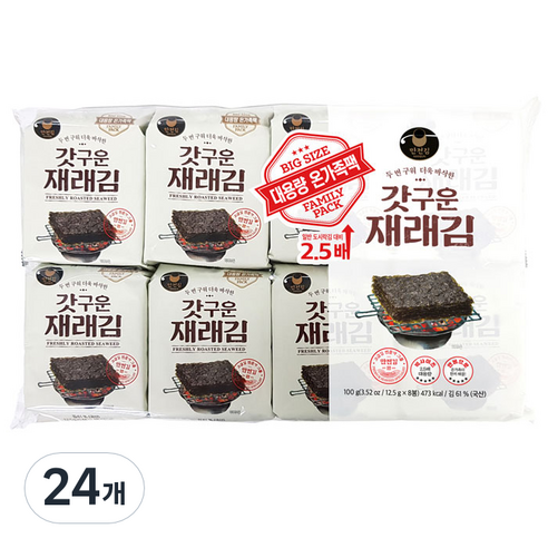 만전김 갓구운 재래김, 12.5g, 24개