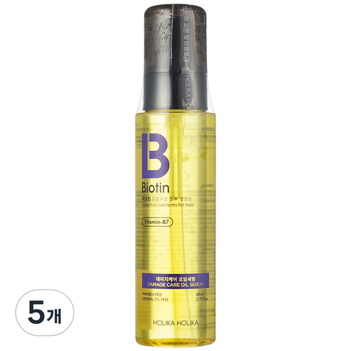 홀리카홀리카 비오틴 데미지 케어 오일 세럼, 80ml, 5개