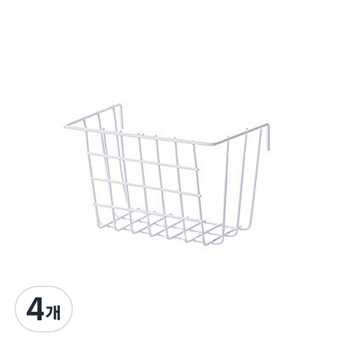 인테리어 벽걸이 메쉬수납함 대, 화이트, 4개