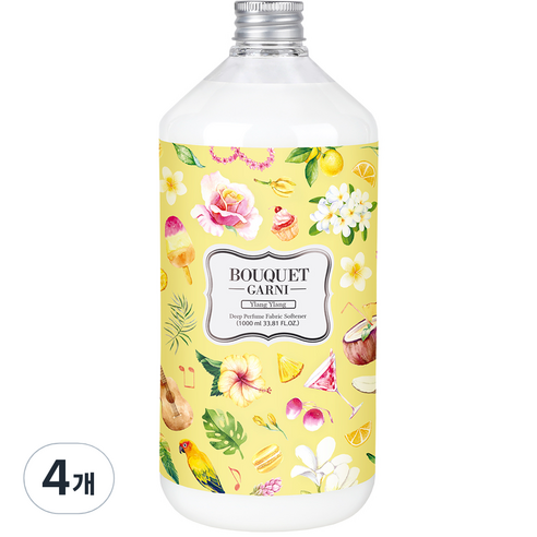 부케가르니 딥퍼퓸 섬유유연제 일랑일랑 본품, 1000ml, 4개
