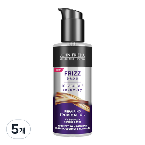 존프리다 프리즈 이즈 미라큘러스 리커버리 리페어링 트로피컬 헤어오일, 5개, 100ml