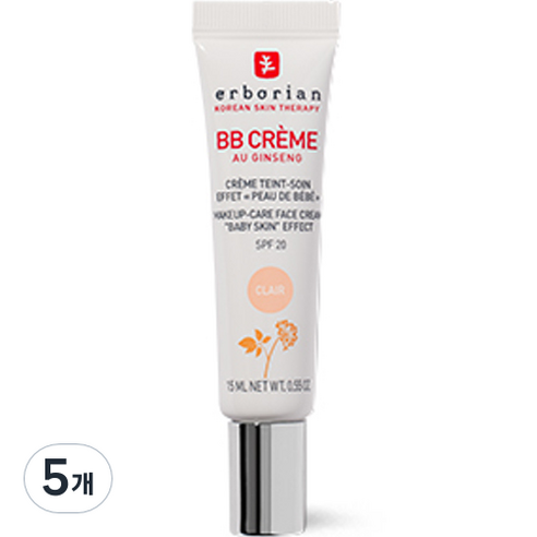 에르보리앙 BB 크림 SPF20, 클레어, 15ml, 5개