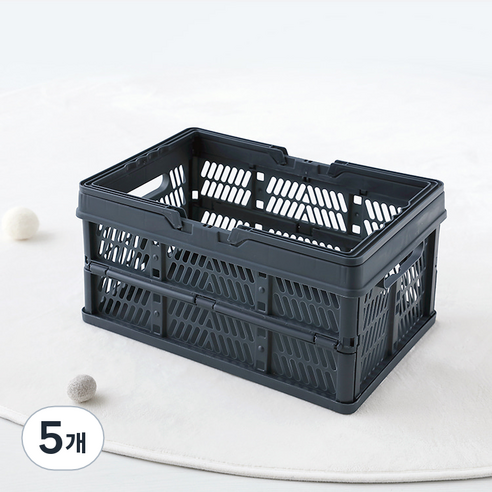 마켓비 KONTINO 폴딩바스켓, 원톤네이비, 18L, 5개