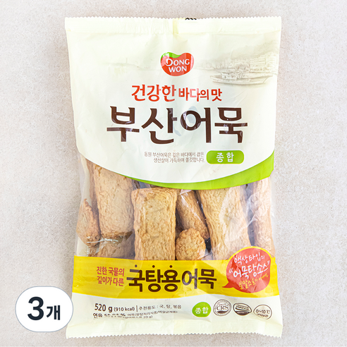 동원 건강한 바다의 맛 부산어묵 종합, 520g, 3개