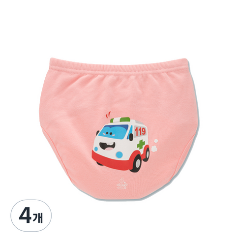 아가짱 프랜들리 6중 배변 훈련 팬티, 병원차(핑크색), 4개