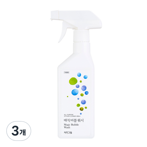 자연그램 매직 버블 워시 액상 분무 스프레이형, 400ml, 3개