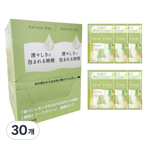 바스크린 아유르타임 리프레시데이 PACKET 입욕제, 30개, 40g