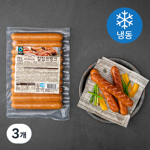 청정원 리치 부어스트 칼집 프랑크 (냉동), 750g, 3개