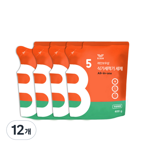 레인보우샵 올인원 식기세척기 세제 리필, 400g, 12개