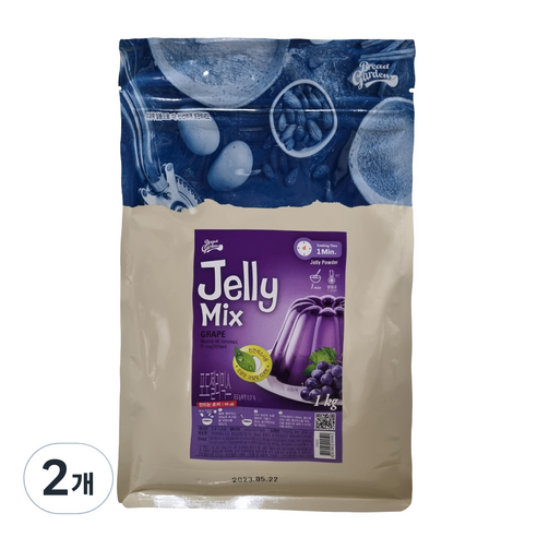 브레드가든 포도 젤리 만들기 믹스, 1kg, 2개