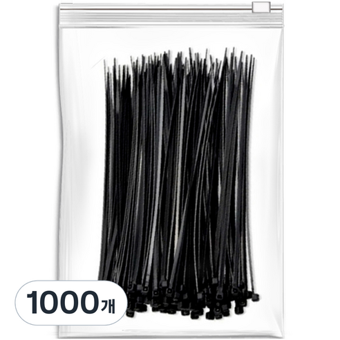 엔더 플렉시블 케이블 타이, 1000개, 블랙