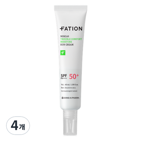 파티온 노스카나인 트러블 컴포트 수분 선크림 SPF50+ PA++++, 4개, 40ml