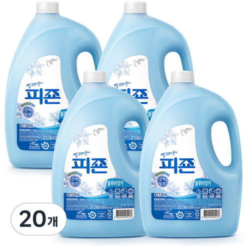 피죤 레귤러 섬유유연제 블루비앙카 본품, 4210ml, 20개