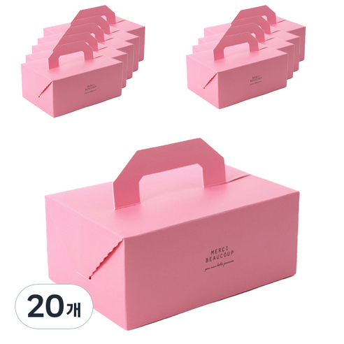 멕시 핸들박스 20 x 13.5 x 9 cm, 핑크, 20개