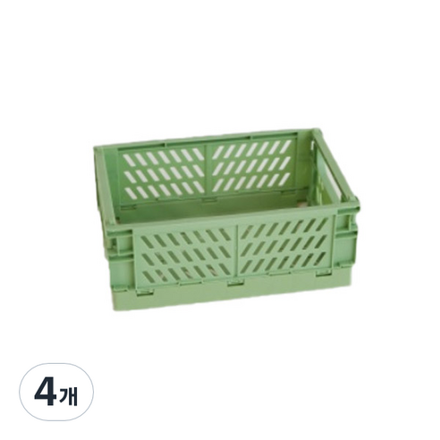 파스텔톤 다용도 폴딩 박스, 그린, 4개