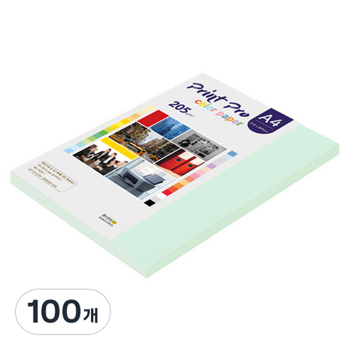 종이문화 프린트 프로 두꺼운 칼라복사지 205g No.14 블루, A4, 100개