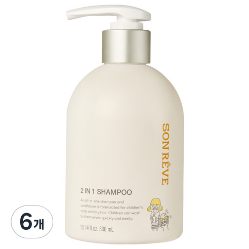 쏭레브 키즈 샴푸 2 in 1 달콤한 사탕향, 300ml, 6개