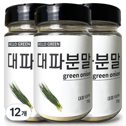 헬로우그린 국산 대파 분말 통, 70g, 12개