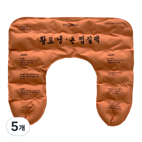 코시나 황토 냉 온 면 찜질팩 목어깨형, 5개