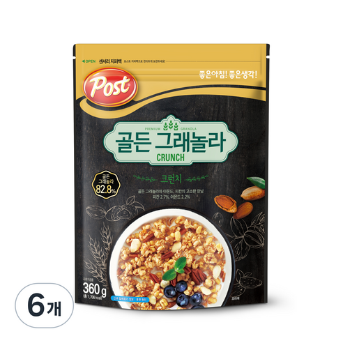 포스트 골든 그래놀라 크런치 시리얼, 360g, 6개