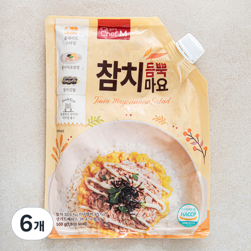 쉐프엠 참치듬뿍마요, 500g, 6개