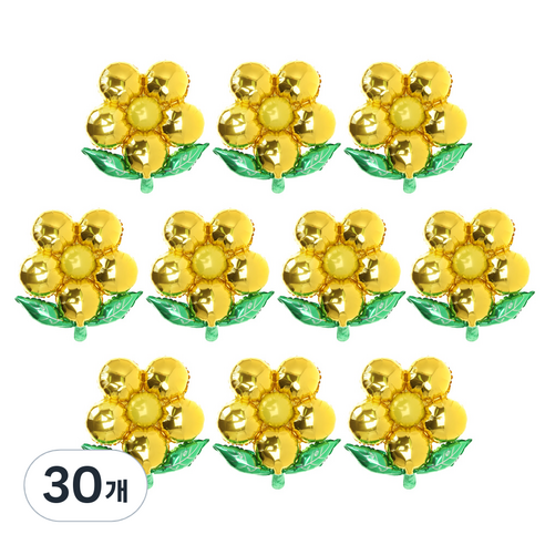 꽃받침 은박 풍선, 골드, 30개