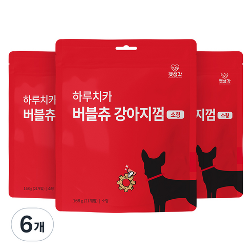 펫생각 강아지 하루치카 버블츄 강아지껌 소형 21p, 치아관리, 168g, 6개