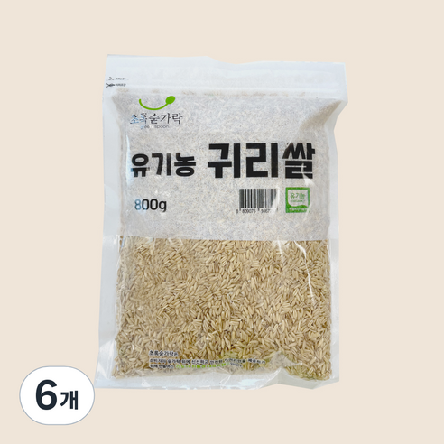 초록숟가락 유기농 귀리쌀, 6개, 800g