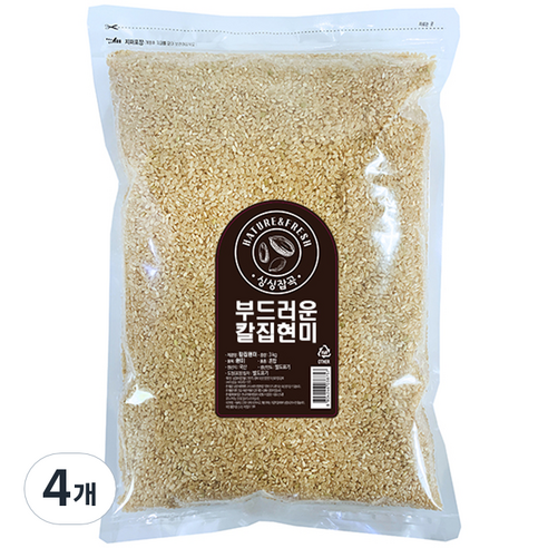 싱싱잡곡 부드러운 칼집 현미, 3kg, 4개