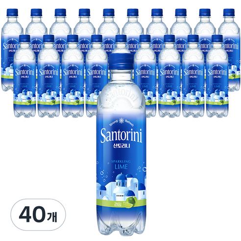 산토리니 탄산음료 라임, 500ml, 40개