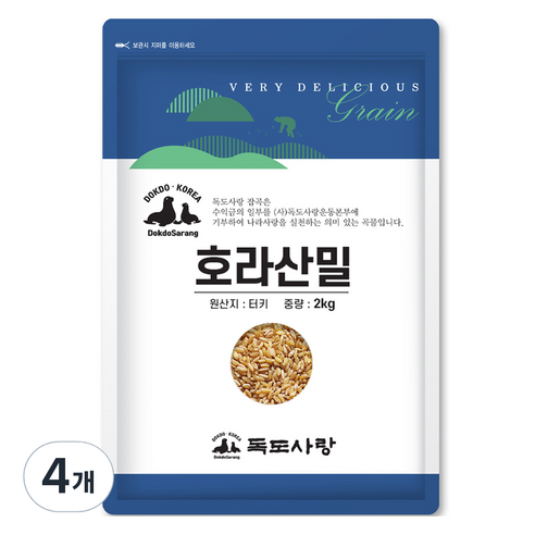 독도사랑 호라산밀, 2kg, 4개