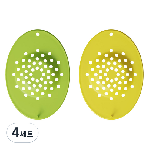 렌즈닦이소녀 렌즈캐치 하드 드림렌즈 분실방지 실리콘 패드 2종 세트, 그린, 옐로우, 4세트
