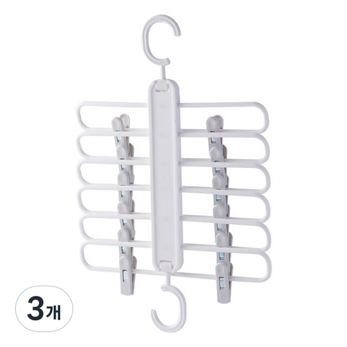 VWY 공간활용 슬라이딩 6단 치마바지걸이, 그레이, 3개