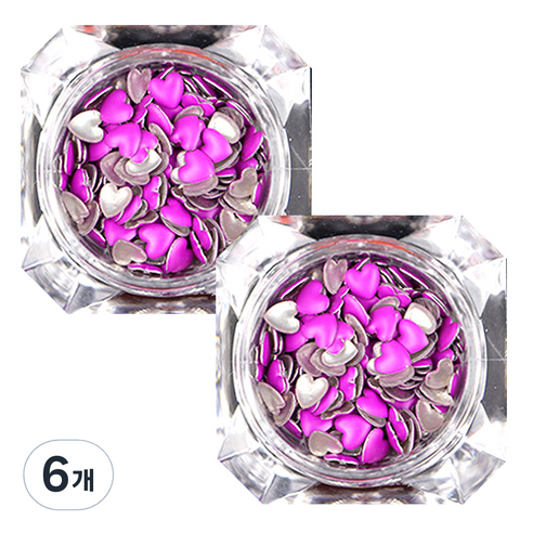 이엘피코리아 러블리스터드 네일 글리터 4mm, 퍼플, 6개