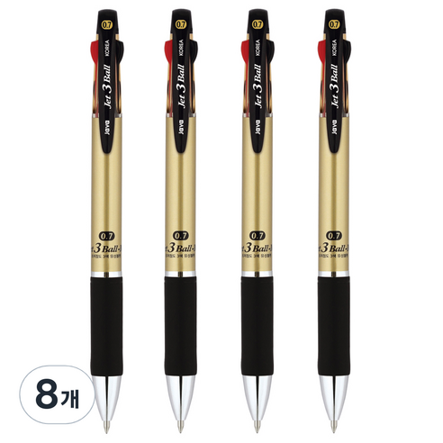 자바펜 제트3볼 M 멀티펜 0.7mm, 샴페인골드, 8개