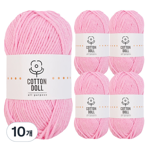 니뜨 코튼돌 뜨개실 50g, 10개, 39퍼플핑크