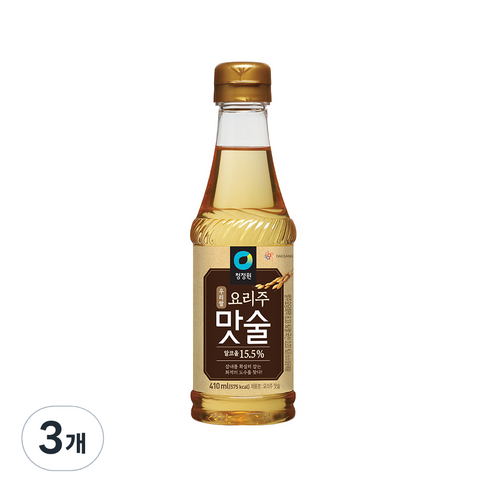 대상 청정원 우리쌀 요리주 맛술, 410ml, 3개
