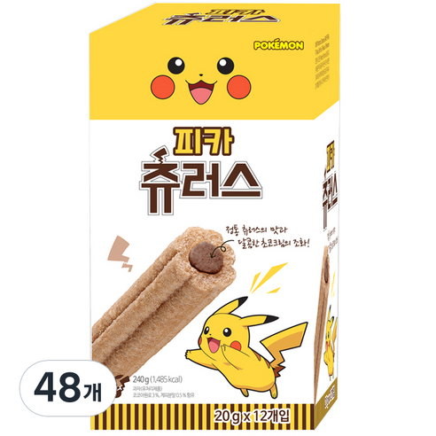 포켓몬스터 초코 피카 츄러스, 20g, 48개