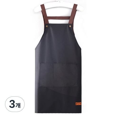 모던드로우 작업 방수 앞치마, 3개, 01 블랙