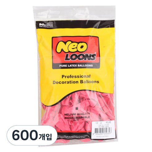 네오룬즈 13cm 라운드풍선, 파스텔 로즈, 600개