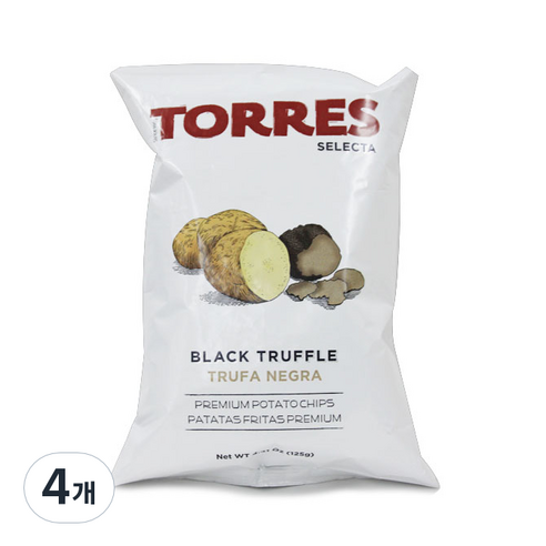 토레스 셀렉타 블랙트러플 감자칩, 125g, 4개