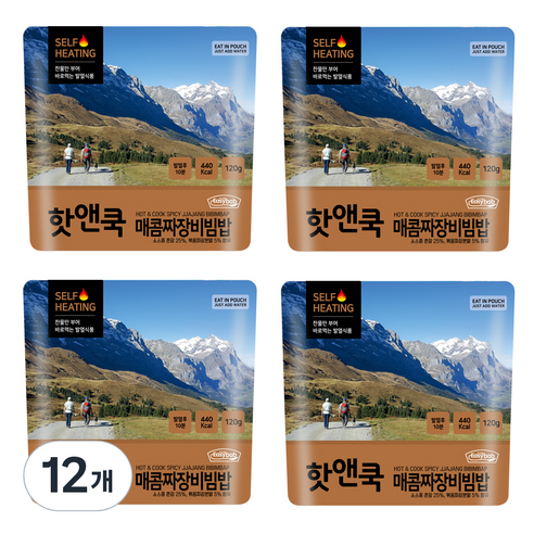 이지밥 핫앤쿡 매콤짜장비빔밥, 120g, 12개
