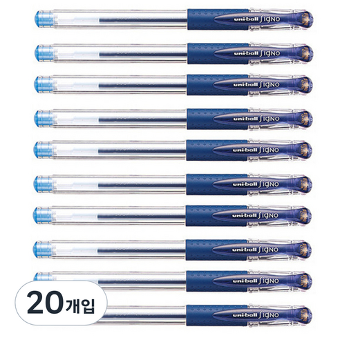 미쯔비시 시그노 유니볼 펜 UM-151 0.38mm, 블루블랙, 20개입