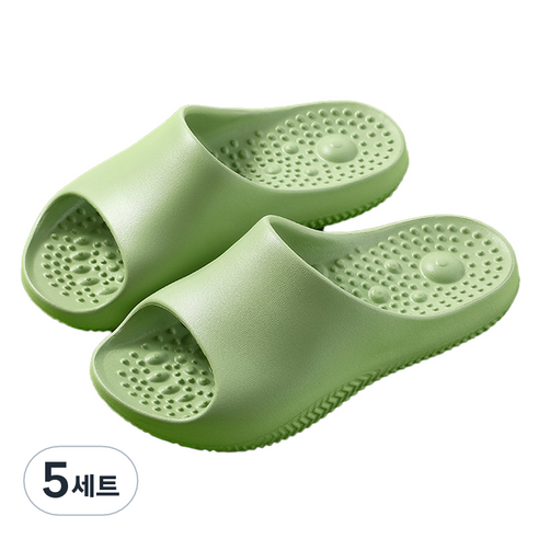 언헤브 스타일리쉬 지압 슬리퍼 세트 270, 04 그린, 5세트